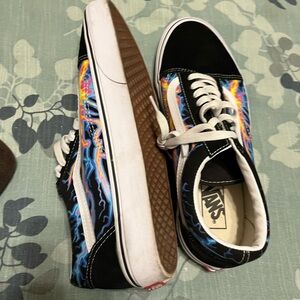 Vans Old Skool Electro Flames Mens Size 10.5 Skateboarding Glow In Dark Sneakers